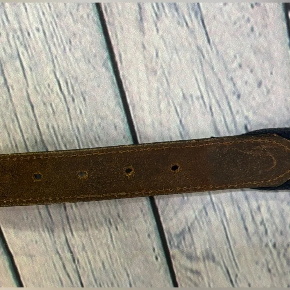 Vineyard Vines Sportfisher Canvas Leather Preppy Nautical Casual Club Belt 34